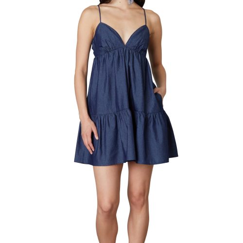 Charli Dress in Indigo Front View